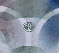 Toyota Stencil y Serigrafia    - 2007 - Técnica mixta, Stencil y Aerografía en cartulina canson.