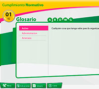 Glosario para curso virtual Mibanco  - 2012 - <p>Diseño de pantalla de Glosario para curso virtual Mibanco.</p>