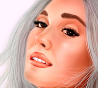 Retrato digital Ariana Grande - 2018 - <p>Retrato digital de Ariana Grande con cabello blanco hecho en el 2018, utilicé en principio Corel Painter para el bosquejo y finalmente Photoshop para las sombras y retoques finales.</p>