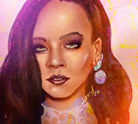 Rihanna retrato digital - 2022 - <p>El retrato digital de Rihanna que realicé en mi iPad usando Procreate es una expresión de mi pasión por el arte digital. Esta obra representa la unión de mis habilidades artísticas con las herramientas digitales de vanguardia para capturar la esencia y la belleza de la reconocida cantante y actriz a nivel internacional.</p>